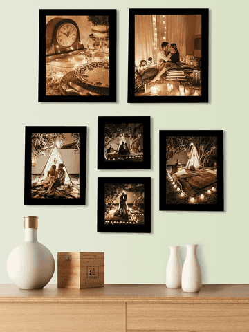Art Street (Set of 6 Black Solid Individual Photo Frames)